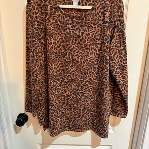 Chico's Brown and Black Animal Print Top